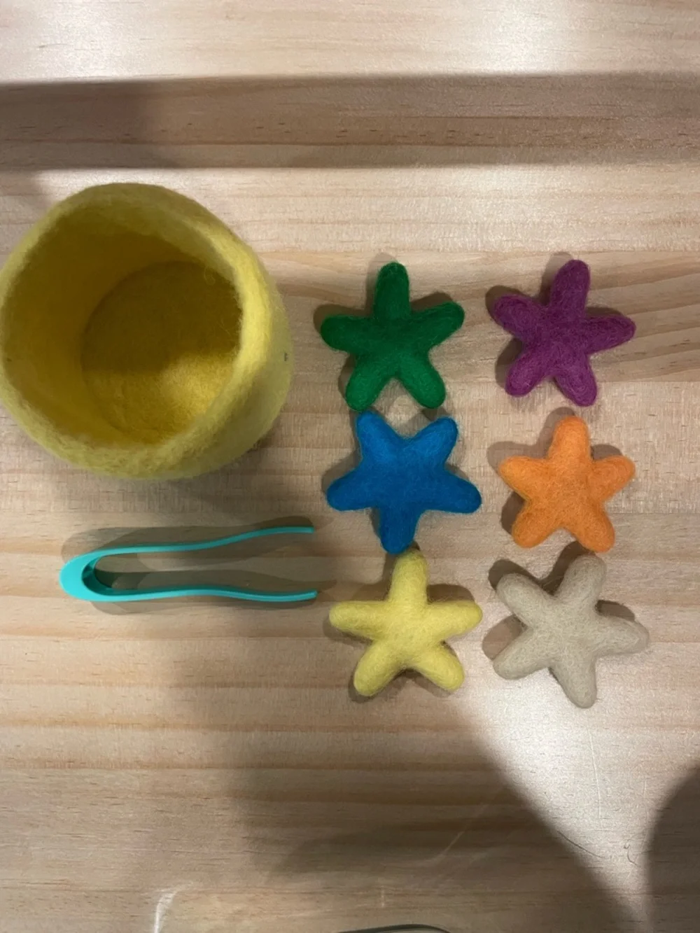 [LOVEVERY] Felt Star Transfer Set with Tweezers - Multicolor - 6 stars